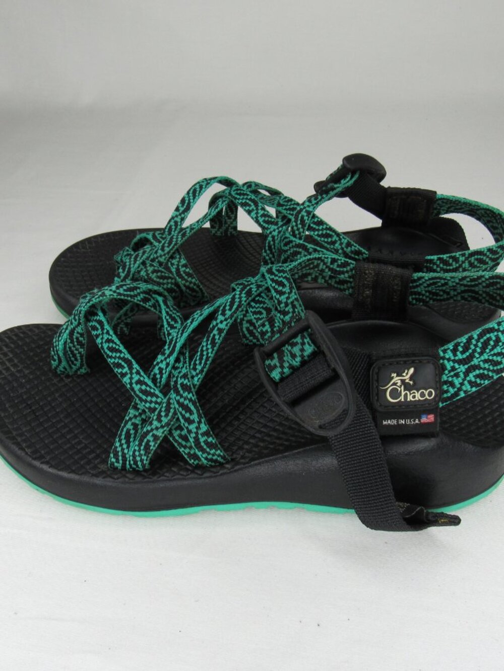 Chaco Green ZX/3 Strappy Sport Sandal Women's 6 Made in USA - Picture 4 of 9